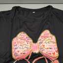 Valentines Nurse Shirt for Women-Valentines Day Bow Short Sleeves Funny Nursing School Tee Tops, XL, Black