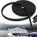 AIWFL 50.85 FT Black Boat Rub Rail Replacement, 3/4 x 3/8 Inches Flexible Rub Rail Vinyl Insert for Boats, PVC Boat Bumper Insert