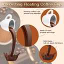 Floating Coffee Cup Sculpture, 2 Pieces 8.7 in Magic Pouring Spilling Splash Coffee Mugs, Funny Resin Coffee Mug Decorations for Cafe or Kitchen (Brown, Black)