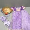 Luzlen Purple Princess Costume for Girls Kids Dress up Outfit with Wig Halloween Birthday Party size 110