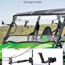 KEMIMOTO 3-in-1 Flip Windshield Compatible with 2016+ Kawasaki Teryx 800, Teryx 4 800, 2021+ Teryx S, Teryx 4 S, Heavy-Duty Scratch Resistant, Set to Closed, Vented or Open, Clear Vision