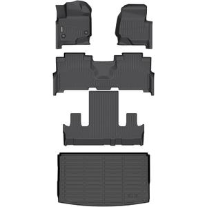 Binmotor-Floor Mats & Cargo Liner for for Ford Expedition Max 2021-2024 (Only for 7 Seats with 2nd Row Bucket Seat), for Expedition Max Active,Platinum,King Ranch All Weather Car Mats Accessories