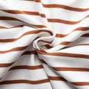 LilyCoco Women's Striped Long Sleeve Shirts Drop Shoulder Tunic Tops Loose Fit White Medium