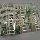 DEEKA Bridesmaid Proposal Gifts 8 Pack Pearl Bridesmaid Hair Claw Clips with Ribbon 3 Inch Hair Clips Bachelorette Party Favors Bridal Party Present Hair Accessories (Half Circle White&Green)