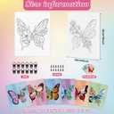 COCHIE 6 Pack 8x10 Inches Butterfly Flower Pre Drawn Canvas to Paint for Sip and Paint Party, Pre Printed Framed Canvases Set, Butterflies Pre Sketched Canvas for Painting for Adults Kids