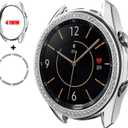 Abanen Case Cover with Bezel for Galaxy Watch 3 41mm, Soft Flexible TPU Bumper Case with Bling Crystal Watch Bezel Protective Cover Ring for Samsung Galaxy Watch3 41mm (Silver)