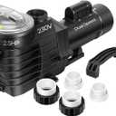 VIVOHOME 2.5HP 230V Pool Pump, Dual Speed with High Lift 79FT, Self-Priming DOE Energy Saving, 1.5" & 2" Connectors w/Strainer Basket for In-Ground Pools