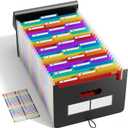 ABC life 26-Pocket Expanding File Folder, Large Capacity Document Organizer with 1/3 Cut Tabs, Letter Size Accordion File Organizer for Tax, Bills, and Receipts - Black