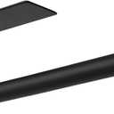 theaoo Paper Towel Holder - Under Cabinet Paper Towel Holder for Kitchen, Adhesive Paper Towel Roll Rack for Bathroom Towel, Wall Mounted Matte Black Paper Towel Rack, SUS304 Stainless Steel