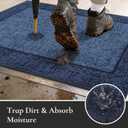 Dirt Trapper Door Mat 24"x 36", Non Slip Washable Doormat,Blue