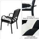 Indoor/Outdoor Tufted Seat Cushions with Ties Set of 2, 19"x19" Chair Cushions for Dining Chairs, Waterproof Chair Pads for Garden Patio Kitchen Home-Black White Stripe, 2 Count