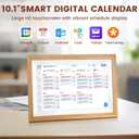 10.1 Inch Digital Calendar with Wooden Frame,Touchscreen Wifi Eletronic Calendar,Smart Family Planner for Meal Plans, Photo Display & To-do List, Wall & Desk Mountable,Picture Frame Calendar for Women Mom Wedding Birthday