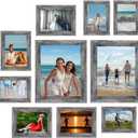 Pacome Picture Frames set with Two 11x14, Four 8x10, Four 5x7 Gallery Wall Frame Set,Collage Picture Frame,10Pack Farmhouse wood Photo Frames for living room Wall Gallery Decor or Desk,Rustic Black