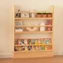 Baveke Kids Bookshelf, 3 Tier Shelves Behind The Door Book Shelf Storage, Children's Solid Wood Bookcase Space- Saving, Wall Mount Bookshelf for Bedroom, Living Room, NurseryFSC-Certified Wood (Walnut, Black, Log)