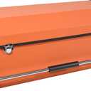 XCF Car Trunk Organizer for SUV, Collapsible Leather Car Storage Trunk Organizer with Lid and Sturdy Handle Car Trunk Leather Storage Box (Orange, 27.1 x 11.4 x 12.2in)