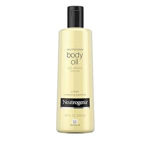 Neutrogena Body Oil Light Sesame Formula, 8.5 fl oz, Radiant Glow Moisturizer for Dry Skin, Bath & Shower Oil For Smooth and Hydrated Skin