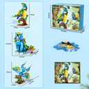 INSOON 3 in 1 Flower Cat Parrot Butterfly Building Set, Animal Figures Building Toy for Home Office Art Decor, 412 PCS Building Block Easter Gift for Kids Boys Girls Ages 6 7 8 9 10 11 12+ Adults