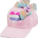 Nickelodeon Girls Baseball Cap, JoJo Siwa Adjustable Kids Hat For Ages 4-7 (Pink)