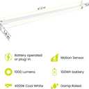 Feit Electric 4ft Rechargeable LED Shop Light, 7.5W, Motion Sensor, Magnetic & Flush Mount, 4000K Cool White, 1000 Lumens, No-Humming Utility Light for Garage & Workshop, SHOP4/840/100/MOTBAT