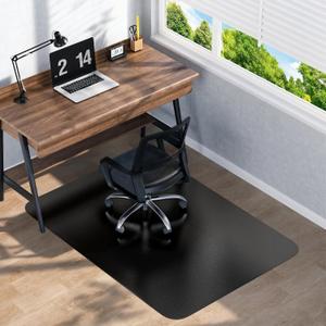 Black Hardwood Floor Chair Mat, Heavy Duty Plastic Desk Protector, 36x 48inch- black