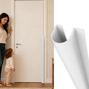 Fingersafe uPVC Door Hinge Finger Guard for Kids Pinch Safety, White, 43" | Pull side cover with easy 3M stick-on backing | Flexible shield for babies and toddlers | No tools needed | Made in USA