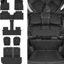 Custom Fit Floor Mats for 2027 Kia Telluride Hybrid 7 Seats | (Not for Gas) with 2nd Row Captain Seat All Weather TPE Floor Liner & Trunk Mat & Backrest Mats | Full Set Accessories