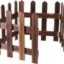 Wooden Picket Fence Garden Border, Decorative Garden Fence Animal Barrier Landscape Fencing Border for Dogs, Flower Bed, Yard and Patio Outdoor Decor