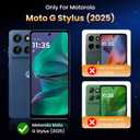 UniqueMe 3 Pack for Motorola Moto G Stylus 5G 2025 Screen Protector Tempered Glass 9H Hardness No-Bubble Screen Cover Easy Install with Tool