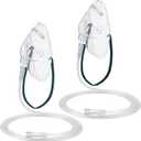 Geiserailie 2 PCS XL Oxygen Mask with 6.6 Ft Tubing and Adjustable Elastic Strap, Adult Oxygen Mask with Tubing, Transparent Oxygen Masks for Face Adult