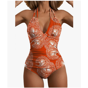 B2prity Women's Slimming One Piece Swimsuits Tummy Control Bathing Suit Halter Swimwear for Big Busted Curvy Woman, Size S