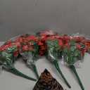 Artificial Hanging Flowers with Baskets for Winter Christmas Decor, Fake Silk Red Hanging Daisy Orchid Flowers Plants, Faux Flower Centerpieces for Home Indoor Outdoor Garden Patio