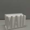 MyGift Mail Holder Organizer Countertop Modern Metal White with Cutout MAIL Lettering Design, Office Desktop Envelope and Document Storage Rack