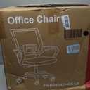 OLIXIS Office Desk Chair - Ergonomic Mid Back with Lumbar Support & Rocking Mode, Height Adjustable with Fixed Armrest, Storage Back for Computer, Gaming, Conference, Meeting, 360 Swivel, Black