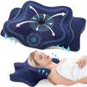 DONAMA Cervical Pillow for Neck and Shoulder,Contour Memory Foam Pillow,Ergonomic Neck Support Pillow for Side Back Stomach Sleepers with Pillowcase-Standard Size
