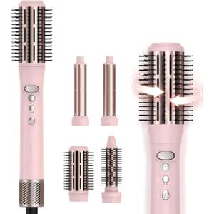 Rotating Hair Dryer Blow Brush, Multi Hot Air Styler Wrap, 105,000 RPM High-Speed Volumizing Spinning Blow Dryer Brush with Auto Curlers, Dry & Smooth & Curl & Volumize All in One