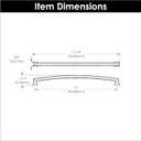 Hickory Hardware 1 Pack Solid Core Kitchen Cabinet Pulls, Luxury Cabinet Handles, Hardware for Doors & Dresser Drawers, 12 Inch Hole Center, Satin Nickel, Bridges Collection