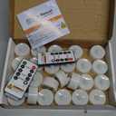 HL Rechargeable LED Tea Lights with USB Charging Base & Remote Timer - Battery Operated Flameless Flickering Votive Candles for Weddings, Emergency, Halloween, and Christmas Decorative 12pcs (Warm White)