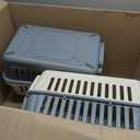 2 Set Hard Plastic Pet Carrier Breathable Dog Cat, Gray White