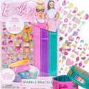 Barbie Sparkle Bracelet Making Kit, 4 Reversible Shimmery Bracelets, 100+ Traditional and Puffy Resin Stickers, DIY Friendship Jewelry, Girls Toys, Arts and Crafts for Kids Age 8-12, Gifts for Girls