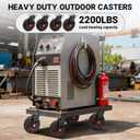 8 Inch Outdoor Heavy Duty Casters Wheels Set of 4, Sturdy Large Rubber Casters with Brake 2200 LBS, Industrial Grade Plate Swivel Castors with Knobby Tread for Dollies, Cart, Machine