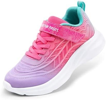 DREAM PAIRS Girls Shoes Kids Tennis Sparkle Ease Running Athletic Lightweight Sneakers for Little/Big Kids Toddler US6
