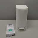 Cesun Small Bathroom Trash Can with Lid Soft Close, Step Pedal, 5 Liter / 1.3 Gallon Stainless Steel Garbage Can with Removable Inner Bucket, Waste Basket for Bathroom, Bedroom (White)