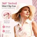 Portable Clip-On Fan, Mini Bladeless Waist Fan, 5100RPM 25dB Ultra-Quiet 3-Speed Rechargeable Small Whirlwind Fan, Hands-Free Personal Cooling for Outdoor Travel Office Camping with USB-C