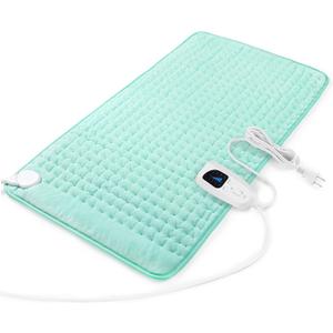 Deepsoon Heating Pad,Electric Heating Pads for Back,Neck,Abdomen,Moist Heating Pad for Shoulder,Knee,Arms,Legs,Dry/Moist Heat & Auto Shut Off,Christmas Gifts for Men and Women,Light Green,33x17 Inch