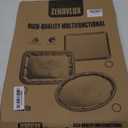 4-Pack 15.7" x 11.8" Large Silver Serving Trays Set - Floral Pattern Engraved Mirror Tray, Holiday & Party Tableware Platters for Whiskey, Cookies, Charcuterie, Snacks, Desserts, Party Food Display