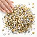 Nail Charms Rhinestones Kit Flatback: 1660PCS Crystal 3D Colorful Star Decorations for Nail Decoration, Press-On Nail Art for Party, Festival & Rave Looks