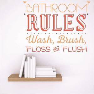Design With Vinyl Wall Decal Rules wash, Brush, Floss and Flush Bedroom Stickers Room Decoration - Size: 15 Inch X 15 Inch (Black)