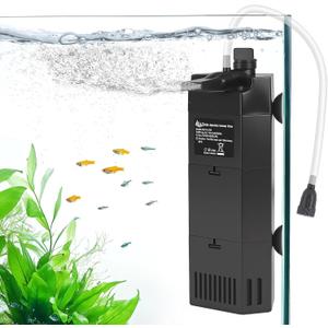AQQA Aquarium Filter for 30-80 Gallon Fish Tank Powerful Submersible Pumps & Filters with Bio Filtration for Crystal Clear Tank (5W,135GPH)