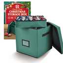 Holiday Cheer Premium Christmas Ornament Storage with 4 Tray – Christmas Storage Container with Dividers Perfect for Holiday Decorations– Fits 64 Holiday Ornaments – Tear-Proof Fabric