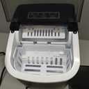 AGLUCKY Ice Makers Countertop with Handle,26.5Lbs/24H,9 Cubes in 6 Mins,2 Sizes of Bullet Ice,Portable Machine with Self-Cleaning,Perfect for Home Kitchen(Black)